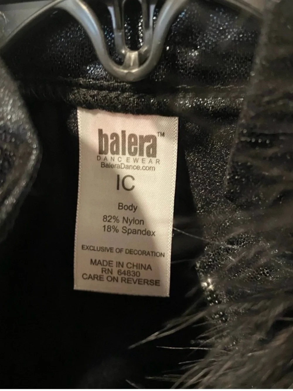 balera Black Faux Fur Trim Studded Kids Dance Jacket